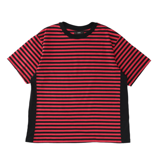 THE-C0004 / STRIPED MELODY TEE / BLACK×RED