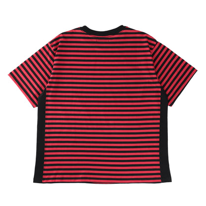 THE-C0004 / STRIPED MELODY TEE / BLACK×RED