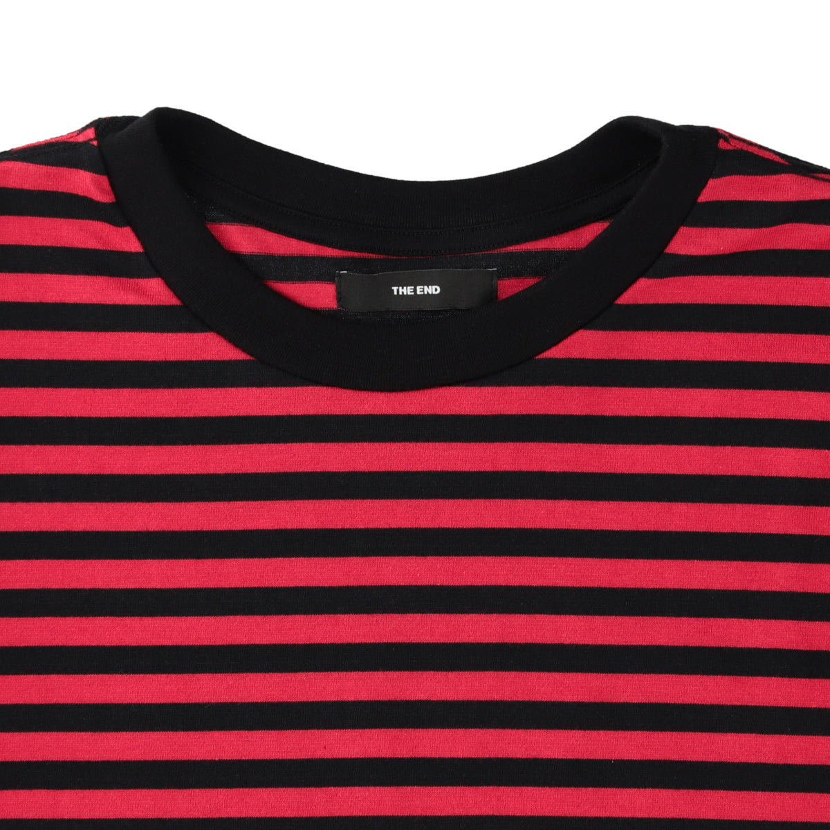 THE-C0004 / STRIPED MELODY TEE / BLACK×RED