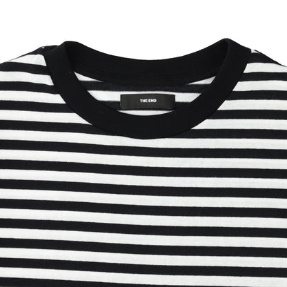 THE-C0004 / STRIPED MELODY TEE / BLACK×WHITE