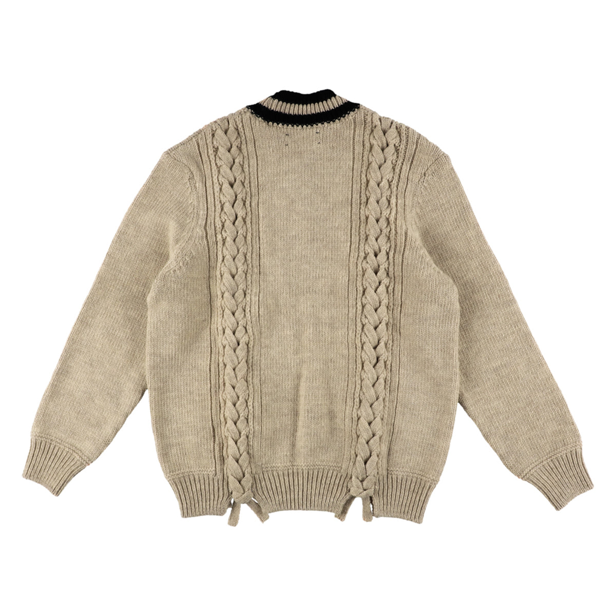 THE-NEK0001 / TENNIS SWEATER / BEIGE×BLACK