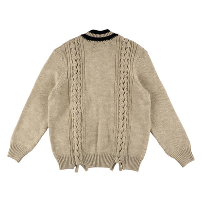 THE-NEK0001 / TENNIS SWEATER / BEIGE×BLACK