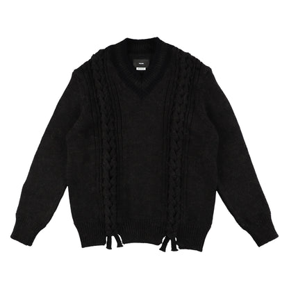 THE-NEK0001 / TENNIS SWEATER / DARK BROWNISH BLACK×BLACK