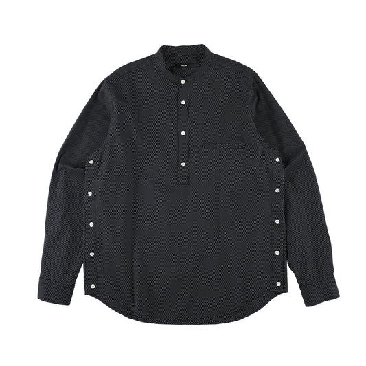 THE-S0002 / BAND COLLAR SHIRT / BLACK×WHITE