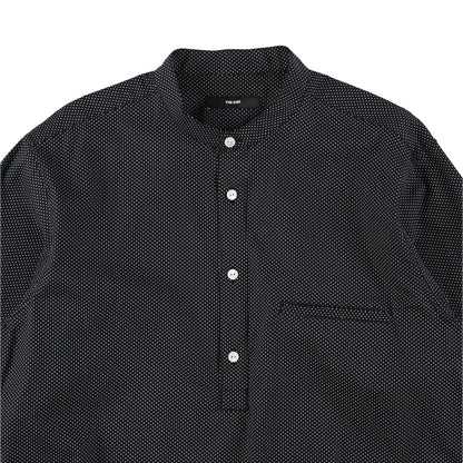 THE-S0002 / BAND COLLAR SHIRT / BLACK×WHITE