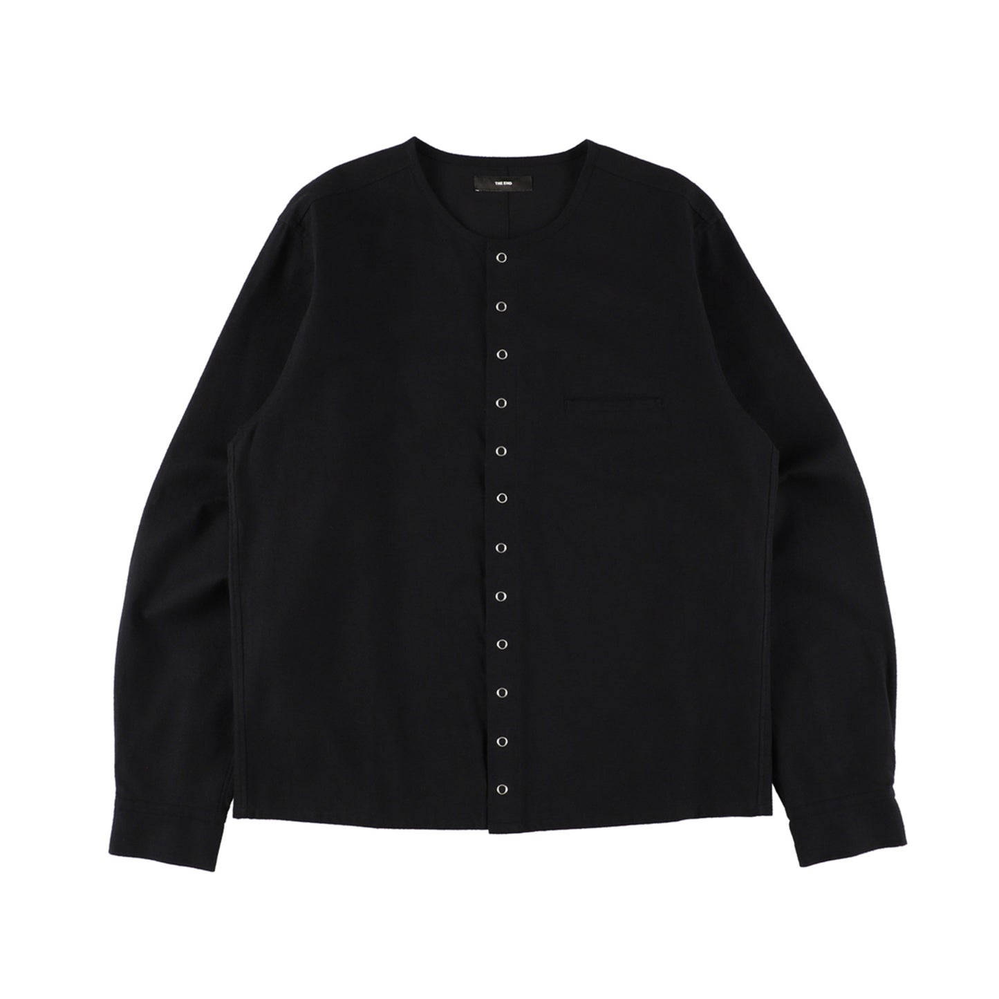 THE-S0003 / SNAP CARDIGAN SHIRT / BLACK