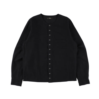 THE-S0003 / SNAP CARDIGAN SHIRT / BLACK