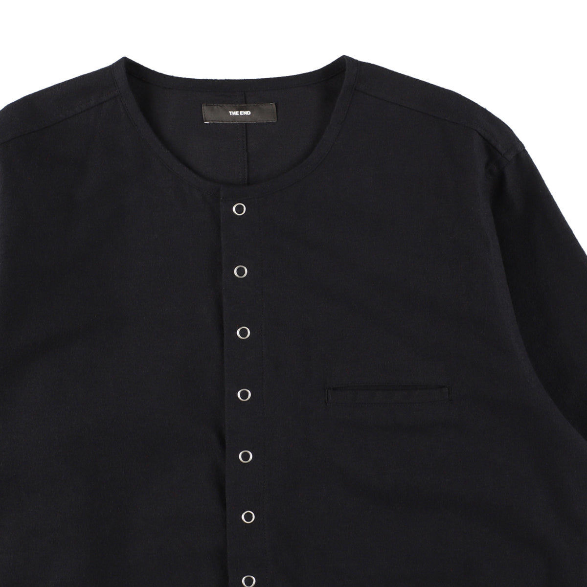 THE-S0003 / SNAP CARDIGAN SHIRT / BLACK