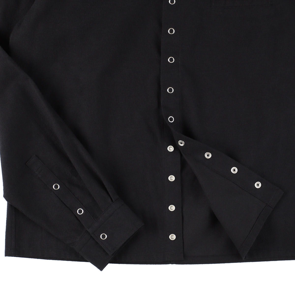 THE-S0003 / SNAP CARDIGAN SHIRT / BLACK