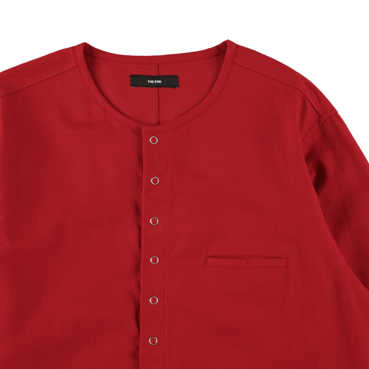 THE-S0003 / SNAP CARDIGAN SHIRT / RED