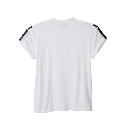 THE-T0015 / DOMUJI TEE  (ROLL UP MY SLEEVES ) / WHITE